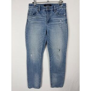 Liverpool Size 2/26 Distressed Denim Jeans Blue Mid Rise Slim Boho Preppy